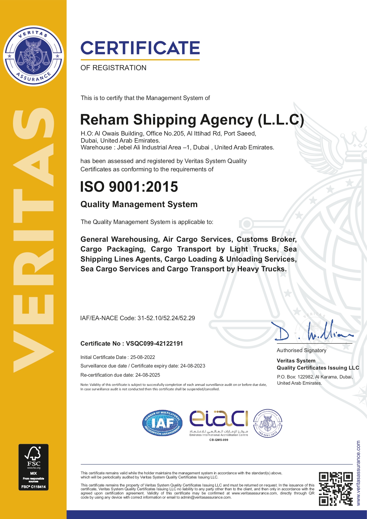 ISO 9001:2015 Registration Certificate